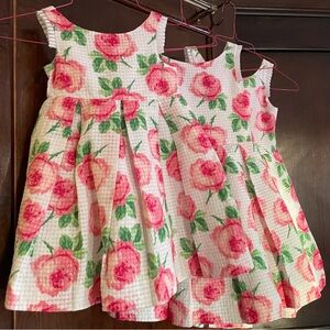 💕Janie and Jack girls pink rose fancy dress match 2t, 4 or 6